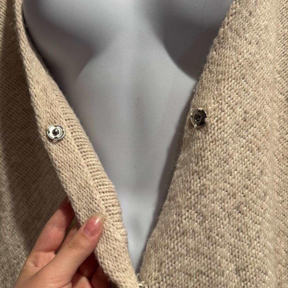 free people | oversized wool oatmeal cream knit cardigan women’s sweater sz XS - Picture 5 of 10